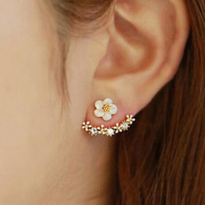 SMJEL Bohemian Vintage Earrings Jewelry Leaf Geometric Round Stud Earrings for Women Simple Bar Leaf Earing Ear Climber Girls