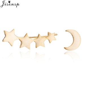Jisensp Punk Waves Ear Climbers Earrings for Women Stud Earrings Ear Crawler Bohemian Cute Earing Piercing Earings pendientes