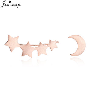 Jisensp Punk Waves Ear Climbers Earrings for Women Stud Earrings Ear Crawler Bohemian Cute Earing Piercing Earings pendientes