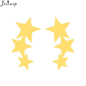 Jisensp Punk Waves Ear Climbers Earrings for Women Stud Earrings Ear Crawler Bohemian Cute Earing Piercing Earings pendientes
